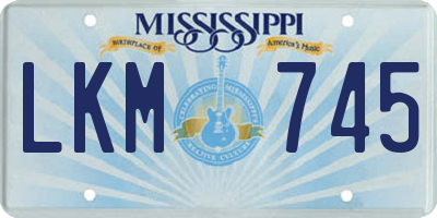 MS license plate LKM745