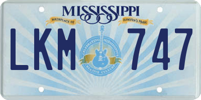 MS license plate LKM747