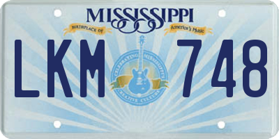 MS license plate LKM748