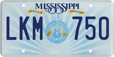 MS license plate LKM750