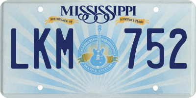 MS license plate LKM752