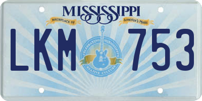 MS license plate LKM753