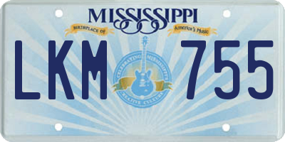 MS license plate LKM755