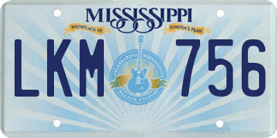 MS license plate LKM756