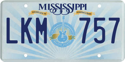 MS license plate LKM757
