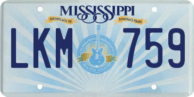 MS license plate LKM759