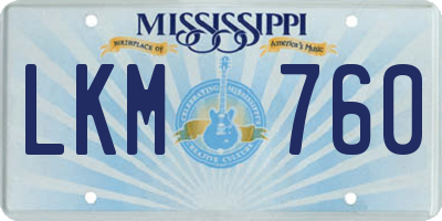 MS license plate LKM760