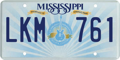 MS license plate LKM761