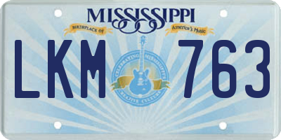 MS license plate LKM763