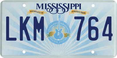 MS license plate LKM764