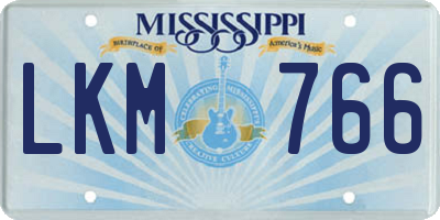 MS license plate LKM766