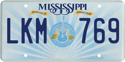 MS license plate LKM769