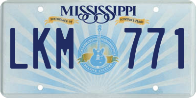 MS license plate LKM771