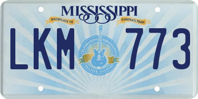 MS license plate LKM773