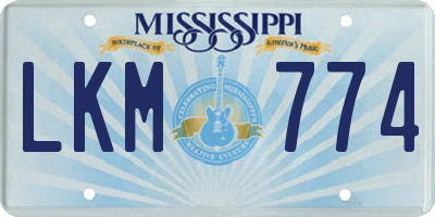 MS license plate LKM774