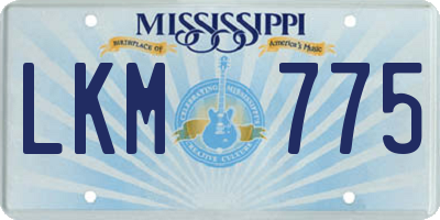 MS license plate LKM775