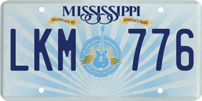 MS license plate LKM776
