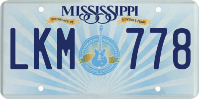 MS license plate LKM778