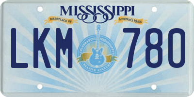 MS license plate LKM780