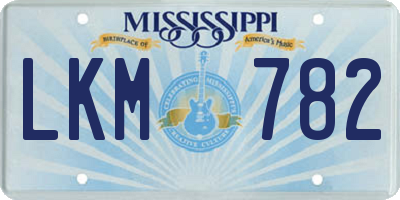MS license plate LKM782