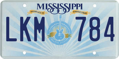 MS license plate LKM784