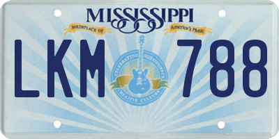 MS license plate LKM788