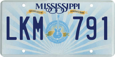 MS license plate LKM791