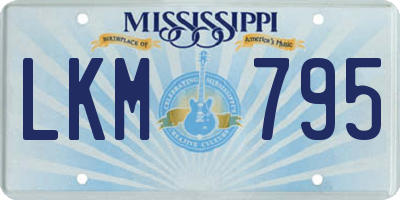 MS license plate LKM795