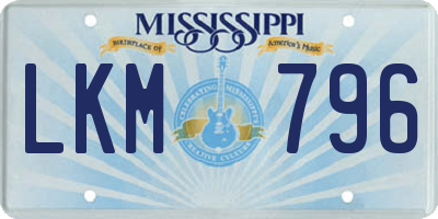 MS license plate LKM796