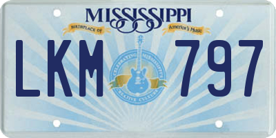 MS license plate LKM797