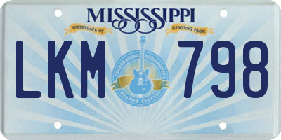 MS license plate LKM798