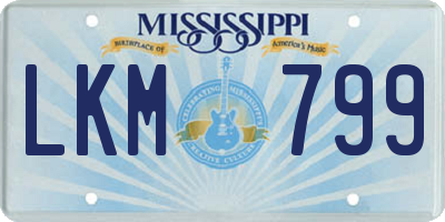 MS license plate LKM799