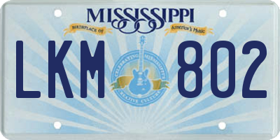 MS license plate LKM802