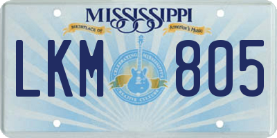 MS license plate LKM805