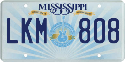 MS license plate LKM808