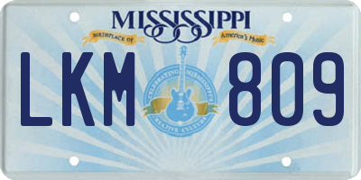 MS license plate LKM809