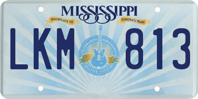 MS license plate LKM813
