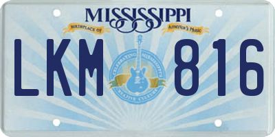 MS license plate LKM816