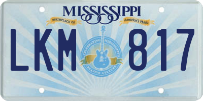 MS license plate LKM817