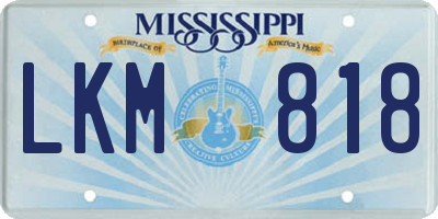 MS license plate LKM818