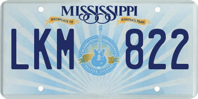 MS license plate LKM822