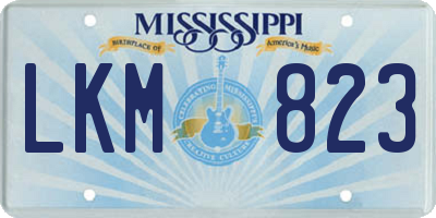 MS license plate LKM823