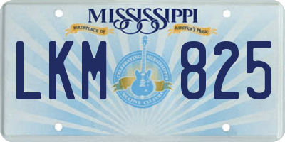 MS license plate LKM825