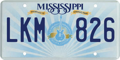 MS license plate LKM826