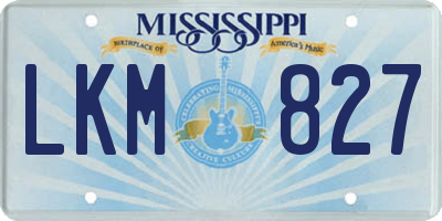 MS license plate LKM827