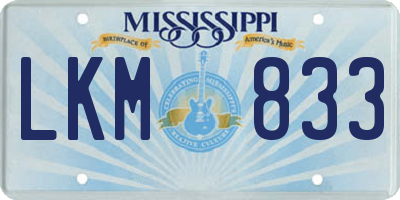 MS license plate LKM833
