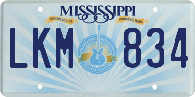 MS license plate LKM834