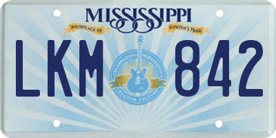 MS license plate LKM842