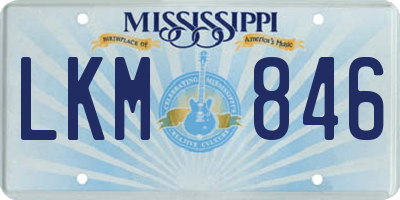 MS license plate LKM846