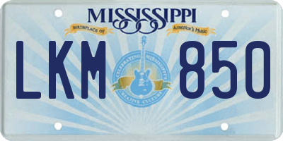 MS license plate LKM850